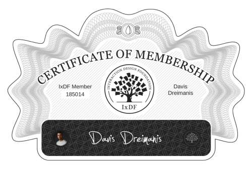 Davis's Certificate of membership