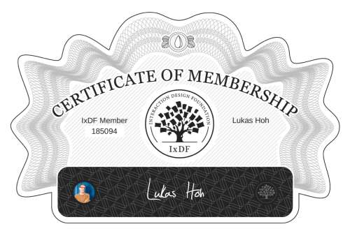 Lukas's Certificate of membership