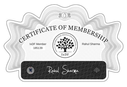 Rahul's Certificate of membership