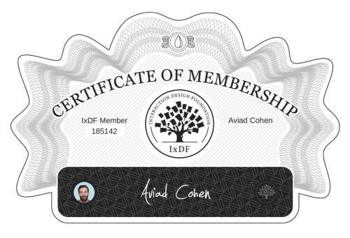 Aviad's Certificate of membership
