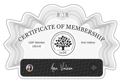 Ana's Certificate of membership