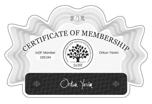 Orkun's Certificate of membership