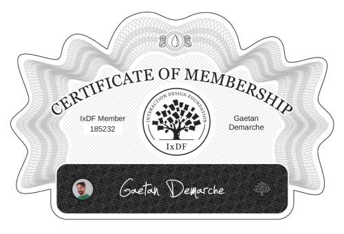 Gaetan's Certificate of membership