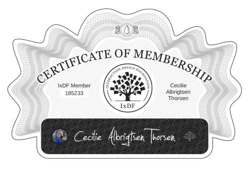 Cecilie's Certificate of membership