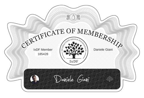 Daniele's Certificate of membership