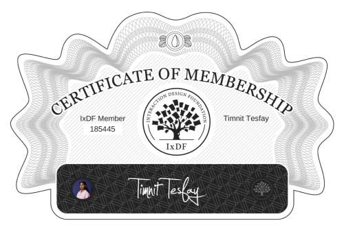 Timnit's Certificate of membership