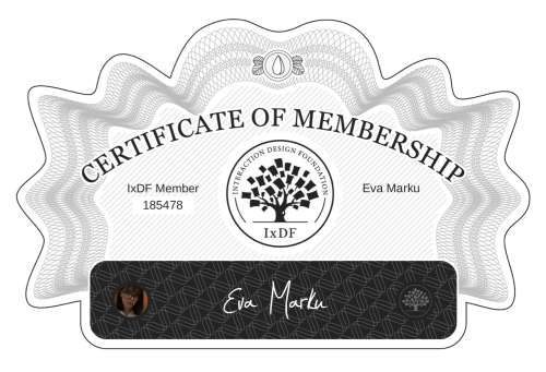 Eva's Certificate of membership