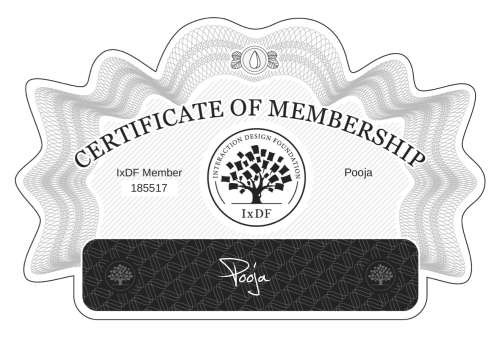 Pooja's Certificate of membership