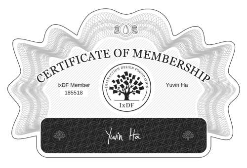 Yuvin's Certificate of membership