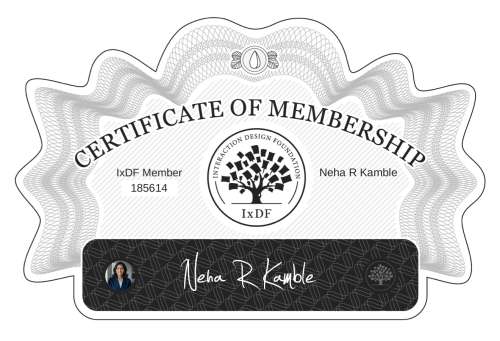 Neha's Certificate of membership