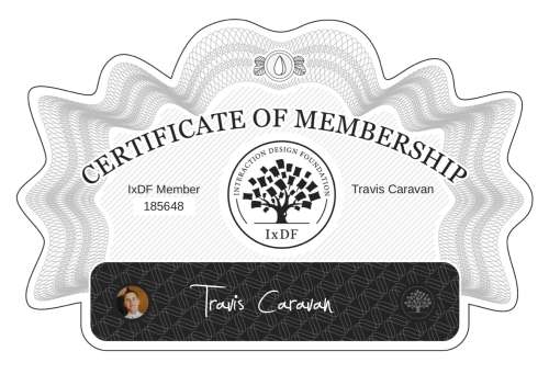 Travis's Certificate of membership
