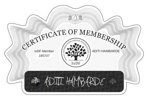 ADITI's Certificate of membership