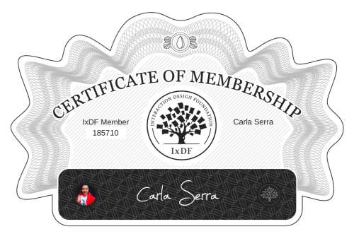 Carla's Certificate of membership