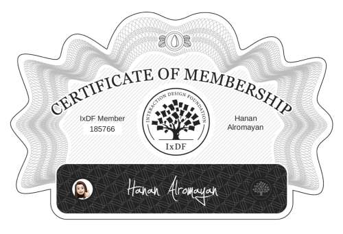 Hanan's Certificate of membership