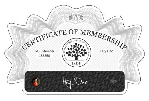 Huy's Certificate of membership