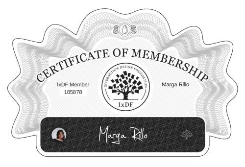 Marga's Certificate of membership