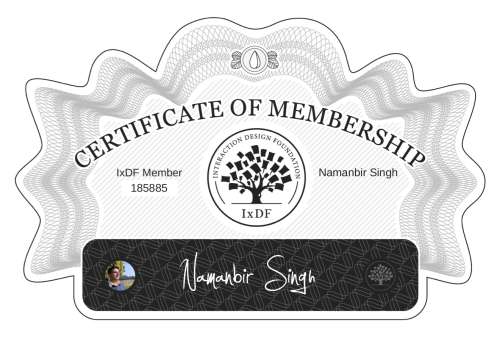 Namanbir's Certificate of membership