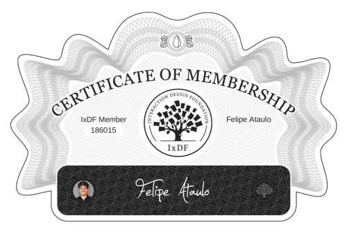 Felipe's Certificate of membership