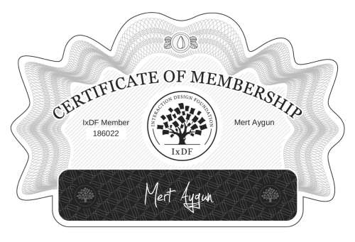 Mert's Certificate of membership