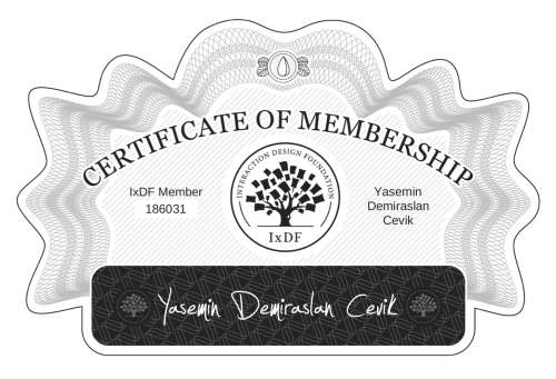 Yasemin's Certificate of membership
