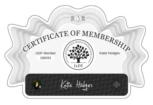 Katie's Certificate of membership
