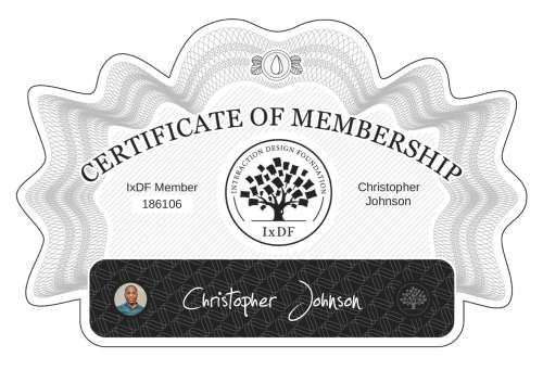 Christopher's Certificate of membership