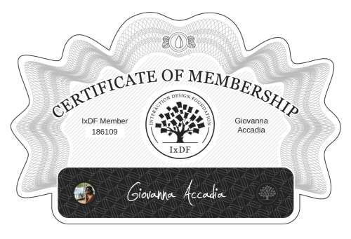 Giovanna's Certificate of membership