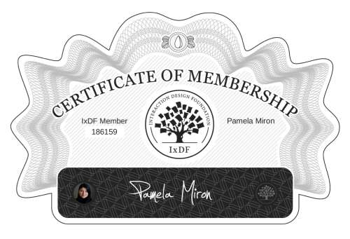 Pamela's Certificate of membership