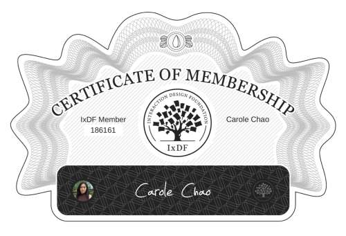 Carole's Certificate of membership