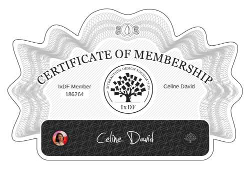 Celine's Certificate of membership