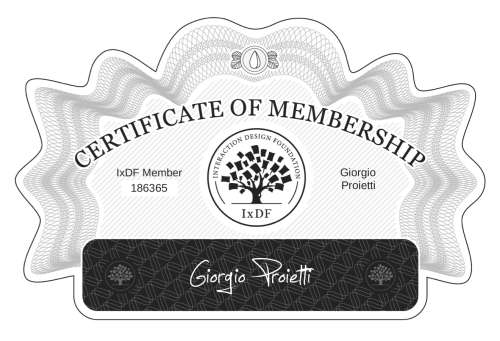 Giorgio's Certificate of membership