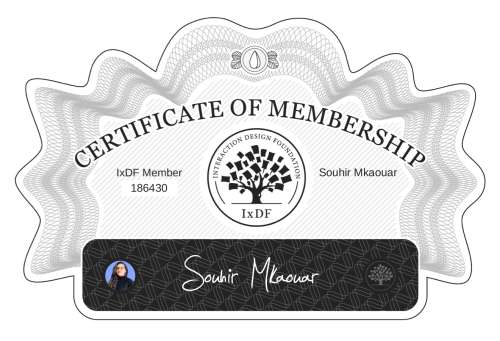Souhir's Certificate of membership