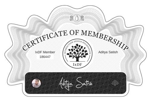Aditya's Certificate of membership