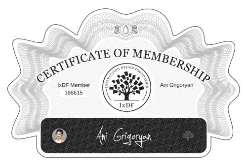 Ani's Certificate of membership