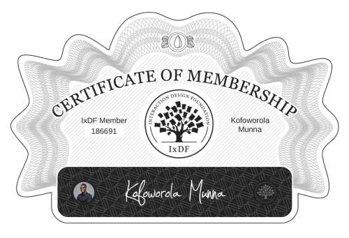 Kofoworola's Certificate of membership