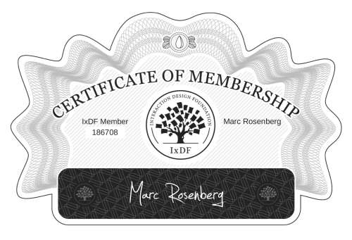 Marc's Certificate of membership