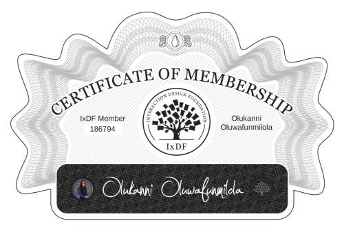 Olukanni's Certificate of membership