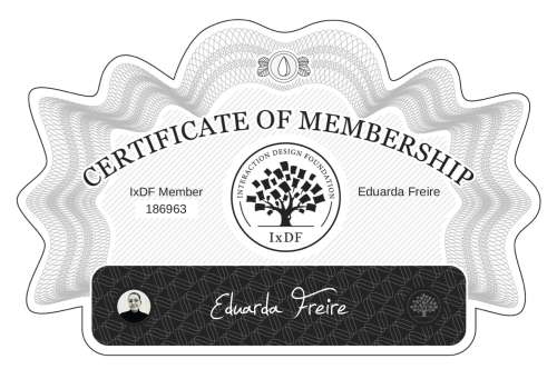 Eduarda's Certificate of membership