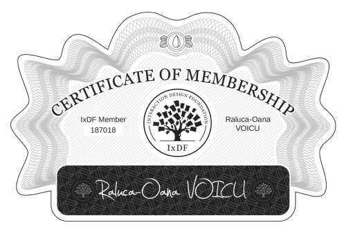 Raluca-Oana's Certificate of membership