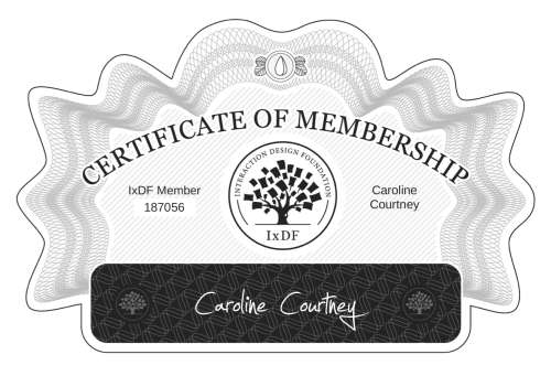 Caroline's Certificate of membership