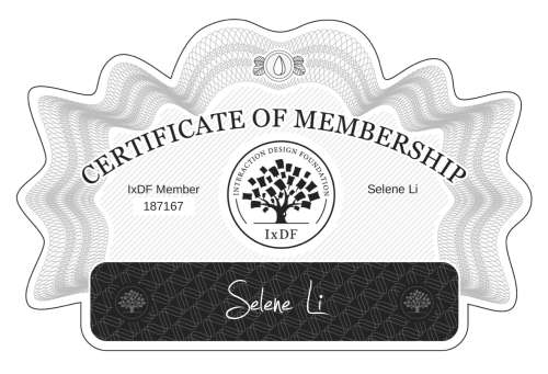 Selene's Certificate of membership