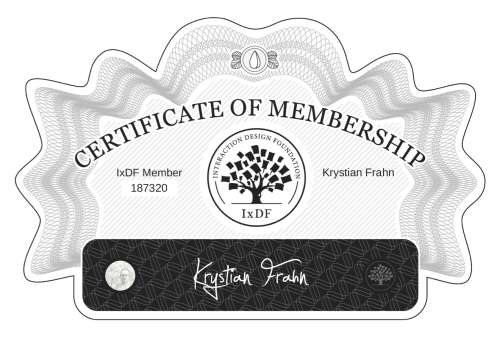Krystian's Certificate of membership