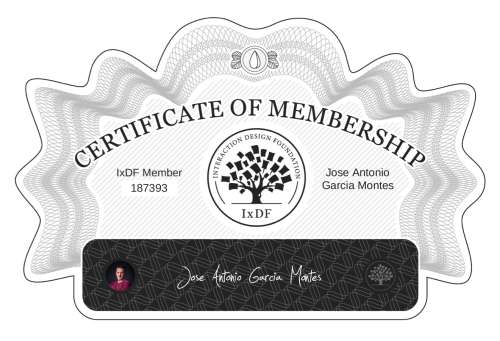 José's Certificate of membership
