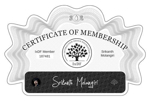 Srikanth's Certificate of membership