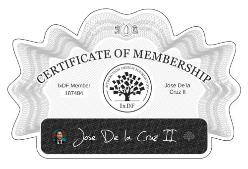 Jose's Certificate of membership