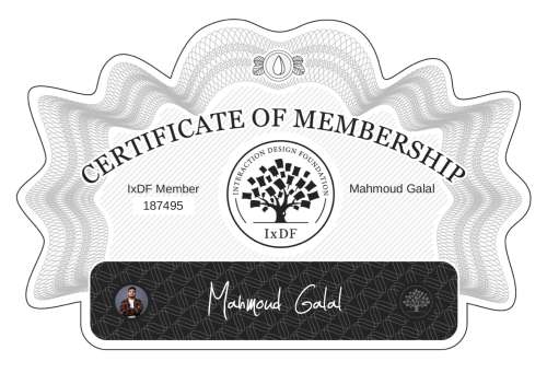 Mahmoud's Certificate of membership