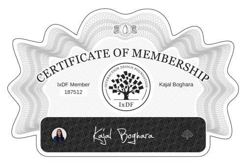 Kajal's Certificate of membership