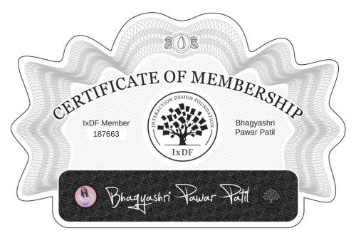 Bhagyashri's Certificate of membership