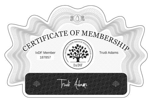 Trudi's Certificate of membership