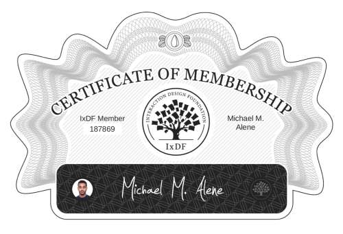 Michael's Certificate of membership